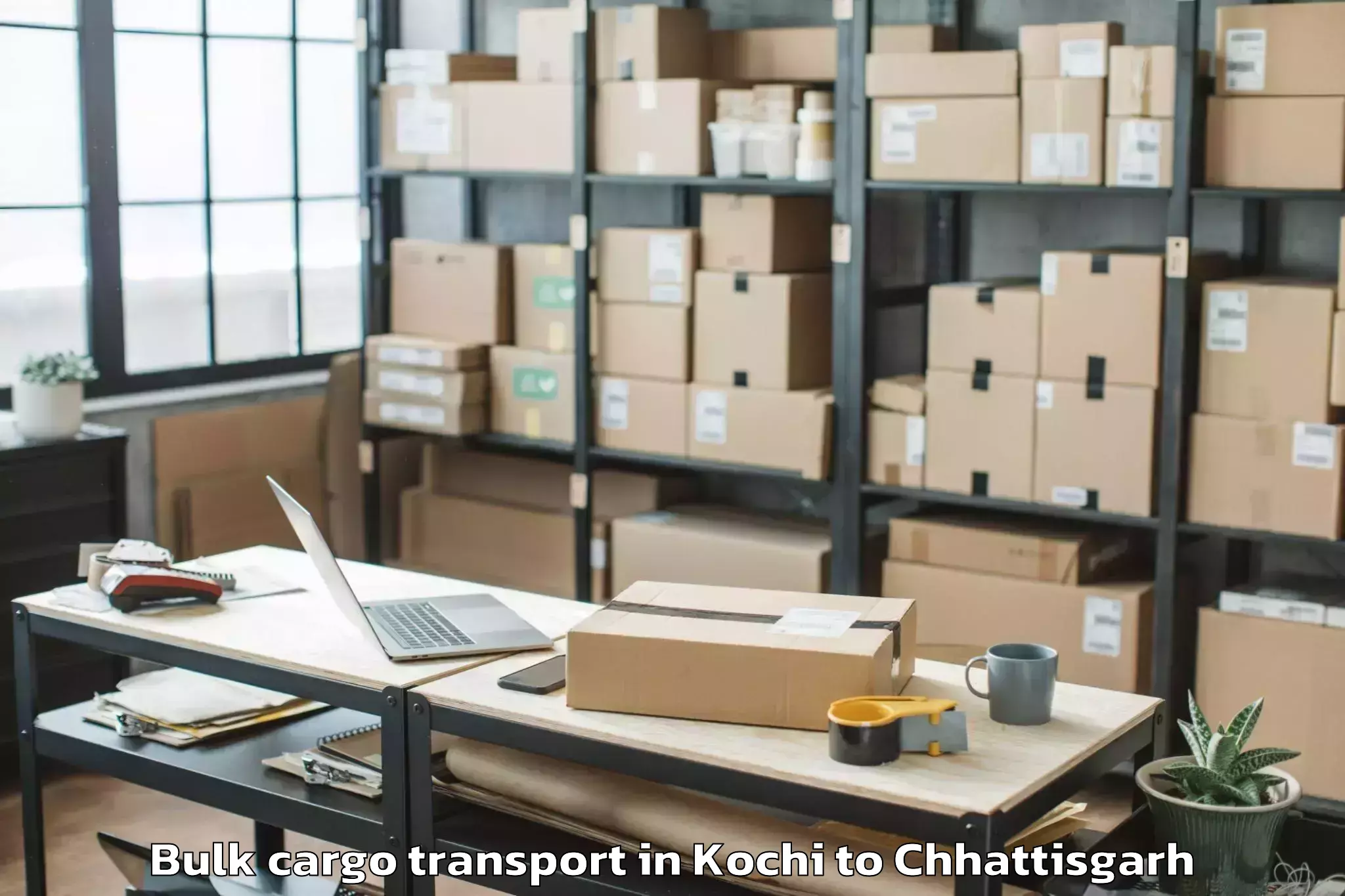 Professional Kochi to Udaipur Dharamjaigarh Bulk Cargo Transport